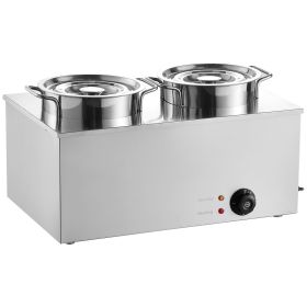 Commercial Soup Warmer Soup Station with 2*6.34Qt Pot Soup Kettle Warmer