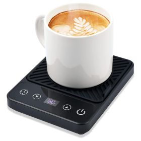 Desktop Electric Mug Warmer Auto Shut Off Timer Setting 6 Temperature Levels Cup Warmer for Milk Tea Cup Heating Plate (Color: Black)
