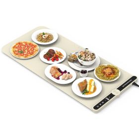 Silicone Food Warming Mat With 9 Temperature Levels 6Hrs Timer Child Lock Auto Shut Off Roll-Up Electric Warming Tray For Party Buffet Gathering (Pattern: 8 Plate)